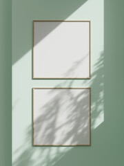 Interior Poster Frame Mockup with leaf shadow