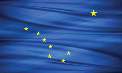 Illustration of Alaska flag and editable vector Alaska country flag