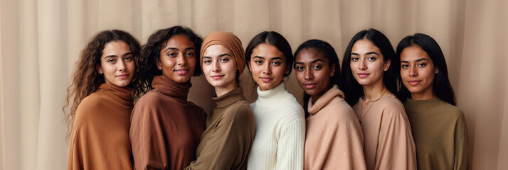 Generative AI image of diverse women in a studio setting