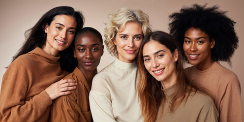 Generative AI image of diverse women in a studio setting