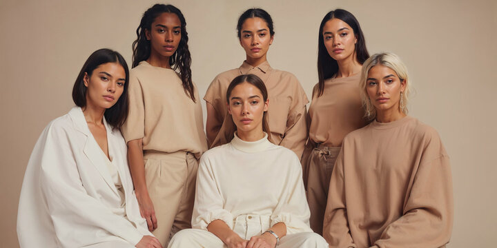 Generative AI image of multiethnic women in a studio setting