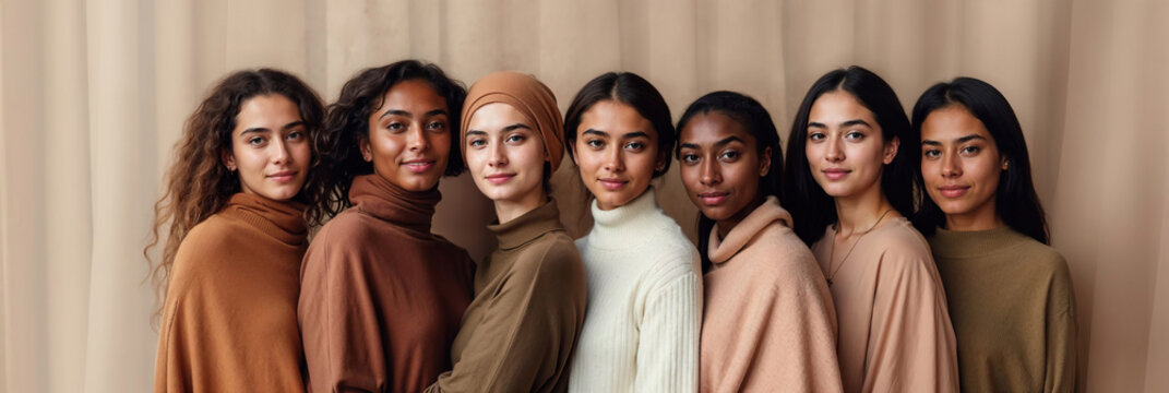 Generative AI image of diverse women in a studio setting