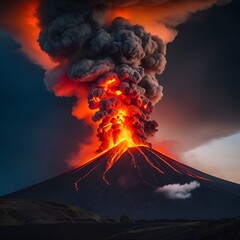 volcano in the clouds