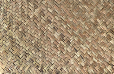 Woven wood pattern or background. Textured of the rattan basket. Background and texture with brown wicker rattan.