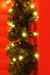Close-up of a festively decorated Christmas background - 698704932