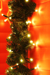Close-up of a festively decorated Christmas background - 698704941