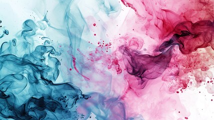 Vivid Abstract Ink Art Background in Watercolor Style

