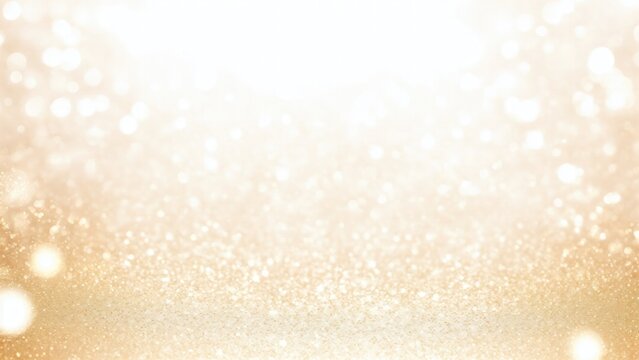 White background with golden sparkling particles and bokeh lights. background with gold foil texture