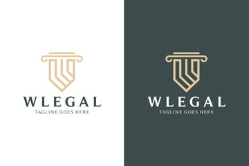 Initial W logo design for legal consulting firm,