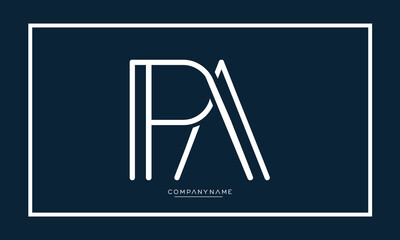 Alphabet letters PA or AP logo monogram
