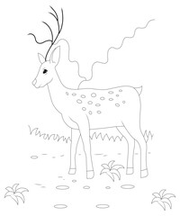 Deer Coloring page for Children 