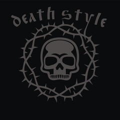 Gothic sign with skull, grunge vintage design t shirts