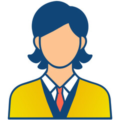 Icon silhouette of a man in a suit and tie color illustration