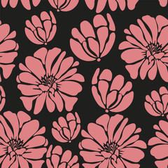 floral pattern. textile vector tropical flowers. minimal vector print. Seamless background