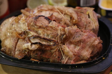 Boar roast prepared with with filament ready to roast