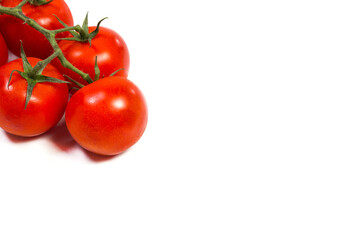 Cherry tomatoes on white background