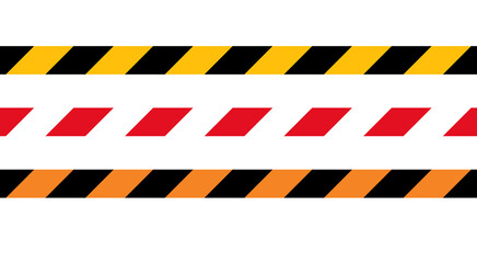 Caution Tape Set. for Warning and Danger Signs. Yellow and Black,Red and White, Orange and Black
