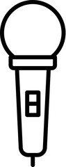 Microphone Vector Line Icon for Adverts. Suitable for books, stores, shops. Editable stroke in minimalistic outline style. Symbol for design