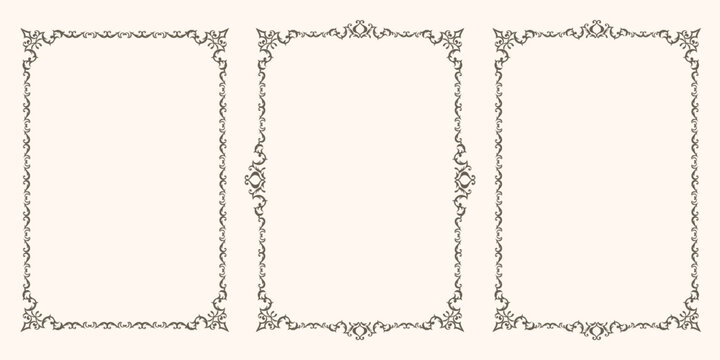 Set of vintage vector frames. A set of beautiful vector frames with swirls