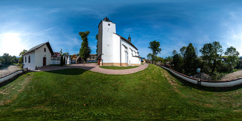 Kościół św. Apostołów Piotra i Pawła w Łapszach Wyżnych. Panorama 360