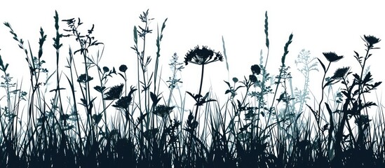 Silhouettes of grass and flowers that look real.