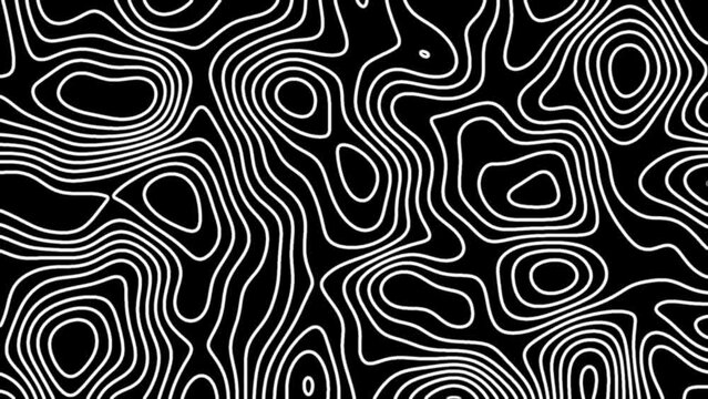 Stylized contour map background with topographic animation scheme and geographic line mountain relief, atop an abstract wavy backdrop featuring a grid map of terrain.