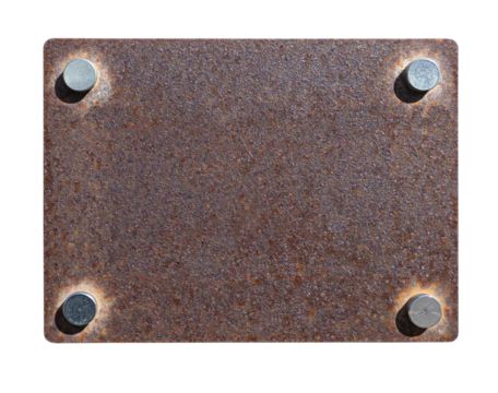 Metal plate with rivets