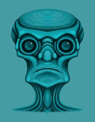 Alien creature - digital painting - obrazy, fototapety, plakaty