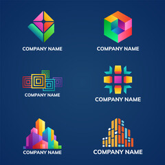 Set of abstract logo design. Vector illustration