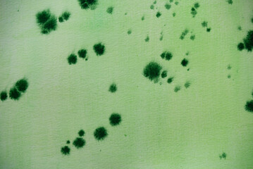 Fototapeta na wymiar abstrakter grüner Hintergrund mit Aquarellfarben mit Sprenkeln und Farbspritzern