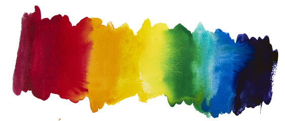 Regenbogenfarben mit Aquarellfarben