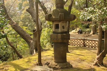 Zen-Eleganz Japanische Steingartenlampe in einer Idylle