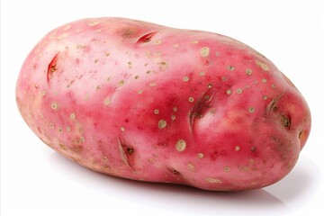 Fresh Uncooked Red Potato on White Background for Advertisements, Packaging, and Labelling
