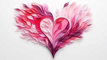 Obraz premium Heartfelt love: abstract red and pink heart on white background - valentine's day greeting card