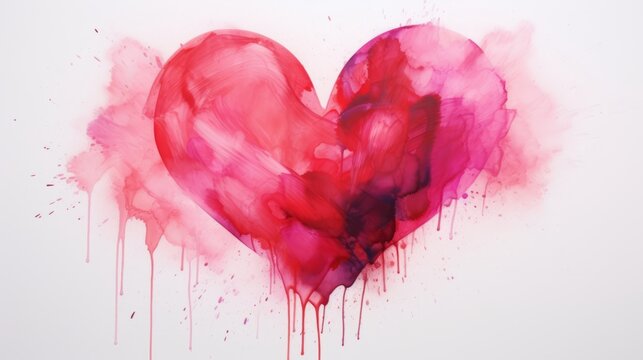 Heartfelt love: abstract red and pink heart on white background - valentine's day greeting card