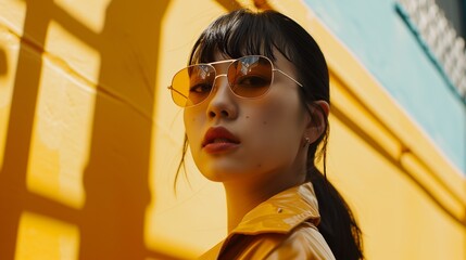 Stylish Urban Fashion Young Woman in Sunglasses