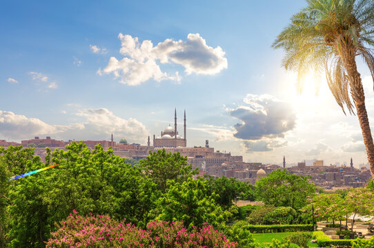 Alabaster Mosque and Al-Azhar Park, famous places of visit in old Cairo, Egypt