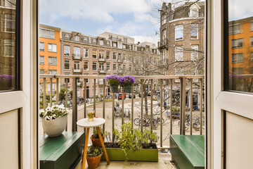 Small balcony with view of city street