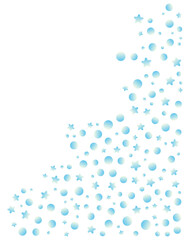 Stars and circles corner particles. Vector illustration.
