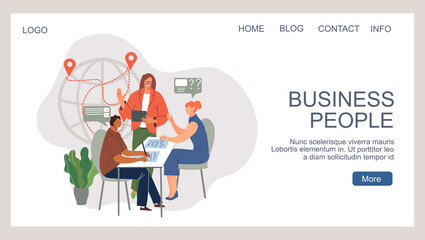 Abstract business people landing page