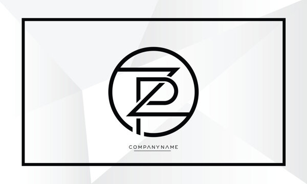 PZ or ZP Alphabet letters logo monogram
