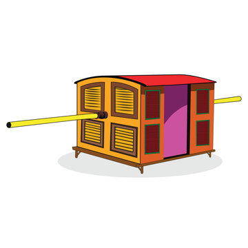 Palanquin isolated on white background vector illustration