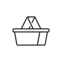 Shopping basket, linear icon. Line with editable stroke