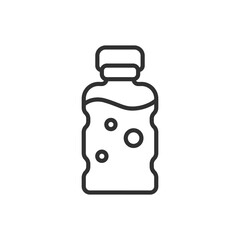 Large water bottle, linear icon. Line with editable stroke