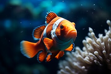 Fototapeta premium Sea elegance portrayed in a beautiful fish portrait underwater