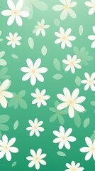 Fototapeta premium Green transparent illustration, wild blooming floral pattern, delicate green flowers, greeting card template on gradient background. Fabric wallpaper print texture. Green invitation wedding card.