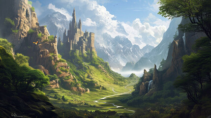 The magic of a fantasy landscape is a reminder that anything is possible. ai generated.