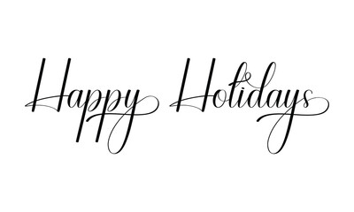 Happy holidays typography calligraphic text for banner
