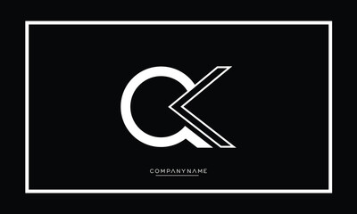 Alphabet letters icon logo QK or KQ monogram