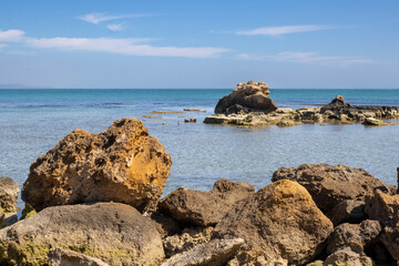 Fototapeta na wymiar Mediterranean sea, Spiaggia (Beach) Renella, Sicily